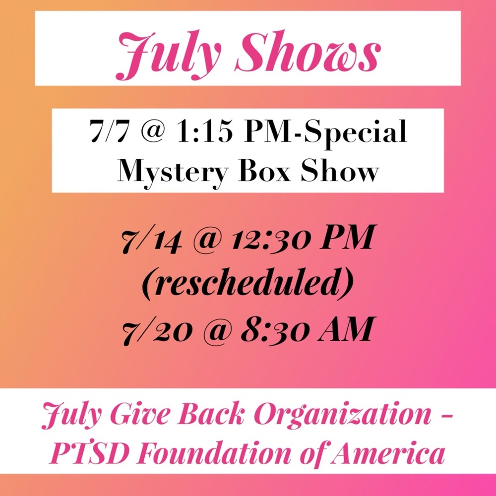 July LIVE shows-Give Back-PTSD Foundation of America